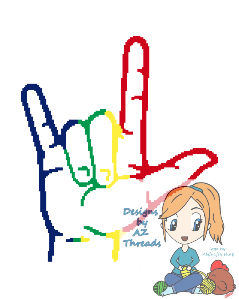 ASL I Love You Grid And Written 160200 Rainbow Teach Me Graphghan