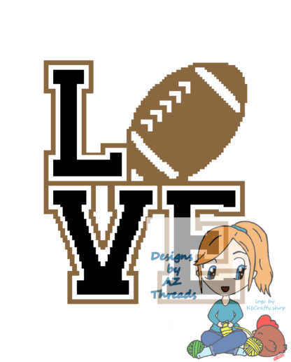 Football Love Graph and Written 120x150