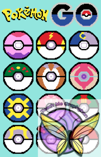 Azthreads Pokemon Ball Set all Graphs and Written